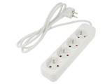 Prelungitor alimentare LANBERG 3x1mm&sup2;, 4 prize, 1.5m, 10A, alb