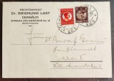 ROMANIA 1933 - Carte Postala Antet ADVOCAT DR. SIEGMUND LAST CERNAUTI - circulata la Viena (Austria), catre DR. RUDOLF GRAUER