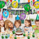Set aniversar pentru copii Miotlsy, animat, latex/hartie, multicolor, 32 piese