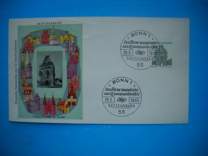 HOPCT PLIC S FDC 799 GERMANIA CLADIRI VECHI SEC XII BERLIN 1967 -GERMANIA