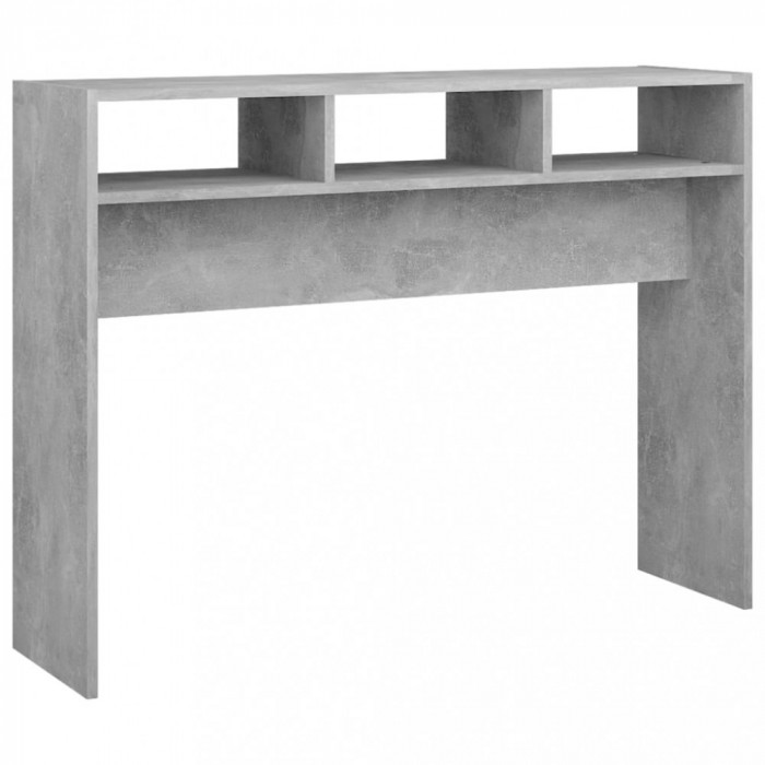 Masă consolă, gri beton, 105x30x80 cm, PAL