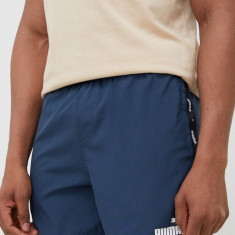 Puma pantaloni scurți de antrenament ESS+ Tape bărbați, culoarea bleumarin 849043