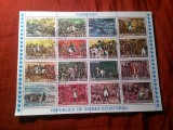 Bloc Guinea Ecuatorial 1974 - Napoleon , Razboaie , 16 val. stampilate