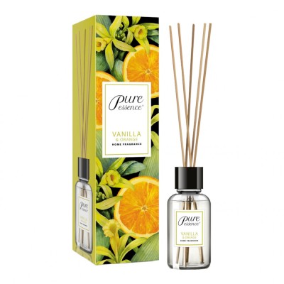 Difuzor cu betisoare parfumate Pure Essence, Vanilie si flori de portocala, 25 ml foto