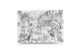 Plansa reutilizabila cu desene de colorat, model Toamna,48x33.5 cm