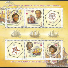 ROMÂNIA 2005 - LP 1691 B - 50 ANI DE LA PRIMELE EMISIUNI DE TIMBRE EUROPA - MNH