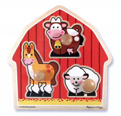 Puzzle lemn jumbo Ferma Melissa and Doug foto