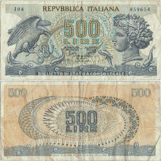 1966 ( 20 VI ) , 500 lire ( P-93a.1 ) - Italia