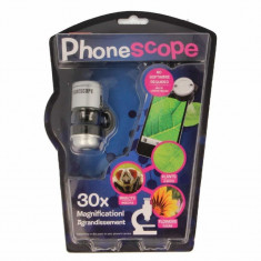 Microscop pentru telefon, marire 30x, 25 cm, 3 ani+