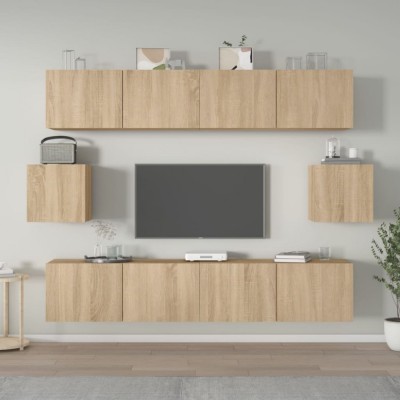 vidaXL Set dulap TV, 6 piese, stejar sonoma, lemn prelucrat foto
