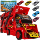 Set TIR transportor cu 6 masinute si lansator pentru copii