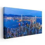 Tablou vedere panoramica Hong Kong China Tablou canvas pe panza CU RAMA 60x120 cm