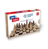 Cumpara ieftin Set joc sah si table, in cutie de lemn, dimensiunea regelui 76,2 cm