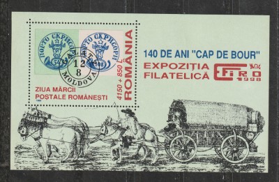 Romania 1998 - #1461 Ziua Marcii Postale Romanesti S/S 1v MNH foto