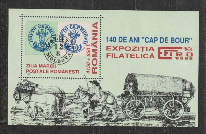 Romania 1998 - #1461 Ziua Marcii Postale Romanesti S/S 1v MNH