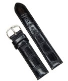 Curea Ceas Orient Originală &ndash; Neagră &ndash; Imprimeu Crocodil &ndash; 21 mm Telescop / 20