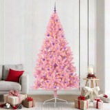VidaXL Pom de Crăciun artificial pre-iluminat Roz 240 cm PVC 3397108