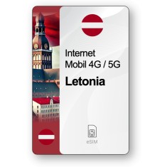 eSIM Internet Letonia, valabil 7 zile, trafic 1 GB, Standard