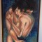 Pictura, tablou mare ulei -BLUE LOVE-, pictor roman consacrat, Valentine&#039;s day