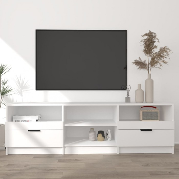 Gossi comoda tv, alb, 150x33,5x45 cm, lemn prelucrat