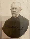 1911 Foto originala Gavril Maier / Gavriil Maieru, preot ortodox, stampila Biserica Ortodoxă Rom&acirc;nă, antebelica, credinta, preotie, slujire, har