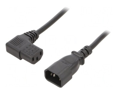 Cablu de Alimentare 1m cu Conectori IEC C13 și C14 Negru foto