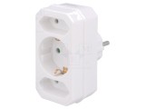 Conector Alimentare AC Splitter Alb 3x Soclu
