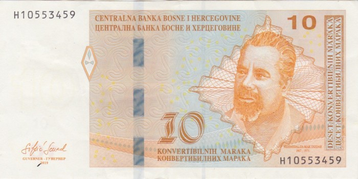 Bosnia Hertegovina 10 marci konvertibilnih maraka marka 2019 XF+