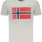 Norway Tricou barbati, cu logo, din bumbac, Regular fit, Gri deschis, L