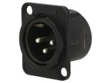 Soclu XLR 3 Pin Negru 16A 19x24mm