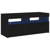 Cumpara ieftin Comoda TV cu lumini LED, negru, 90x35x40 cm