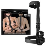 FETISH SUBMISSIVE BONDAGE - COLLAR &amp; WRIST CUFFS BODY RESTRAINT SET