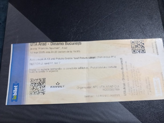 Bilet UTA - Dinamo