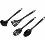 Set Usensile de Servit Masa din Plastic Negru - 4buc