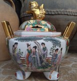 Vas asiatic Feng shui, Brule-parfum pictat |Macao| vechi, rar