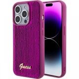 Guess Husa Sequin Script Logo iPhone 15 Pro Max Magenta