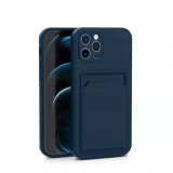 Husa protectie Flippy cu suport card compatibila cu Samsung A22 4G Albastru Inchis