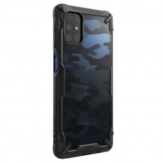 Husa Antisoc Ringke Fusion X pentru Samsung Galaxy M51, Design Militar, Negru foto