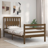 Cadru de pat cu tablie, maro miere, 90x200 cm, lemn masiv GartenMobel Dekor, vidaXL