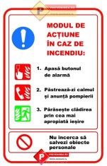 Semn cu modul in caz de incendiu foto