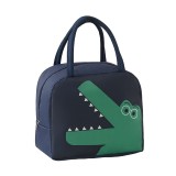 Geant&Auml; frigorific&Auml;, flippy, cu desene animat, portabil&Auml; pentru copii, de pr&Atilde;&cent;nz, din p&Atilde;&cent;nz&Auml; oxford, 22x14x19 cm, model dinozaur, albastru