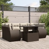 Gossi set canapele de gradina cu perne, 7 piese, maro, poliratan