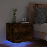 Noptiera montata pe perete cu lumini LED, stejar fumuriu GartenMobel Dekor, vidaXL