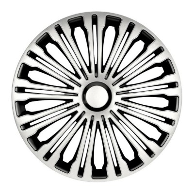 Set capace roti pe 16, Volante, negru si argintiu foto
