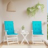 Gossi perne de scaun spatar inalt, 2 buc., turcoaz, textil