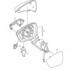 Oglinda usa exterioara Seat Ateca, 07.2016-, partea Stanga, reglare electrica; grunduit; incalzit; sticla convexa; geam cromat; rabatabil; 16 gauri /