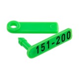 Crotalii Twintag Kerbl Verde Miei Iezi, Numerotate 151-200 Debosate, Pachet 50 buc
