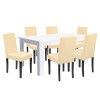Set de masă Leon 6+1 alb-bej
