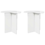 vidaXL Masă laterală 2 pcs Alb foarte lucios &Oslash; 39 x 38 cm 8001088
