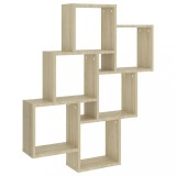 Cumpara ieftin Raft de perete cub, stejar Sonoma, 78x15x93 cm, PAL